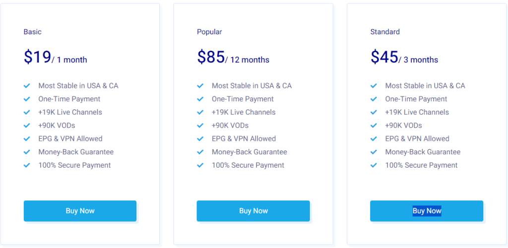 Pricing Plans of Hypersonic TV IPTV
