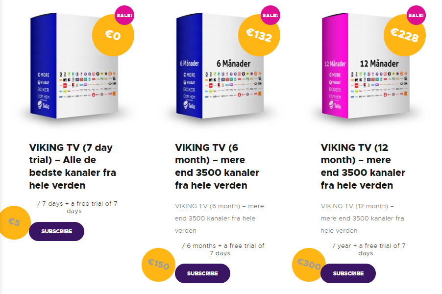subscription plans of Viking IPTV