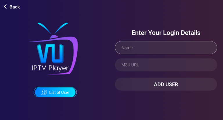 Add M3U URL to VU IPTV