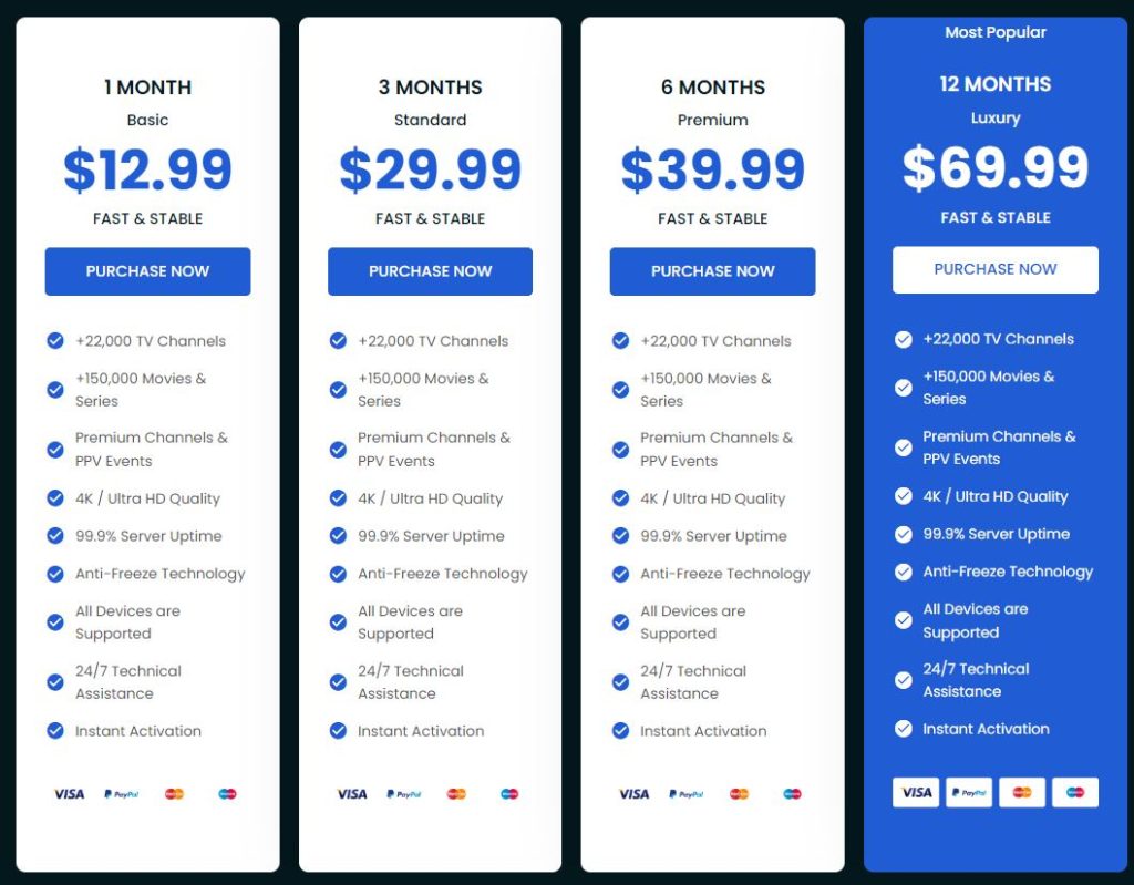 Subscription Plans of StreamTVUniverse