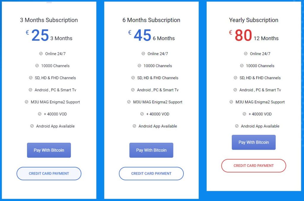 GenIPTV subscription plans