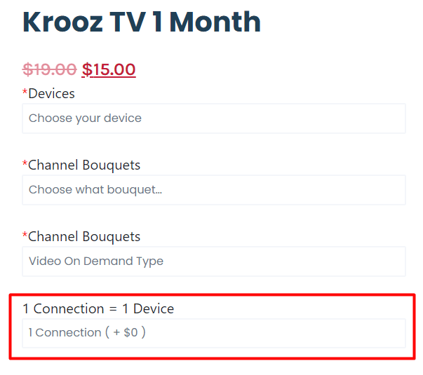 Choose Krooz TV IPTV connections