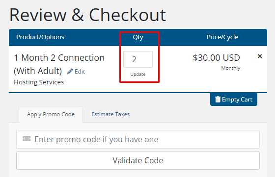 Select Quantity