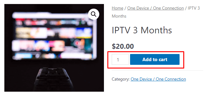 Click Add to Cart button to add Fuel IPTV plan